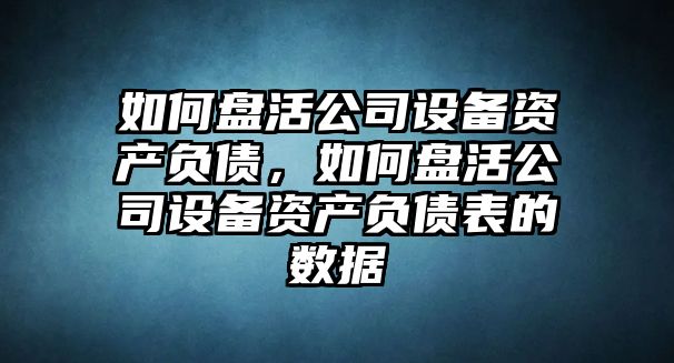 如何盤(pán)活公司設備資產(chǎn)負債，如何盤(pán)活公司設備資產(chǎn)負債表的數據