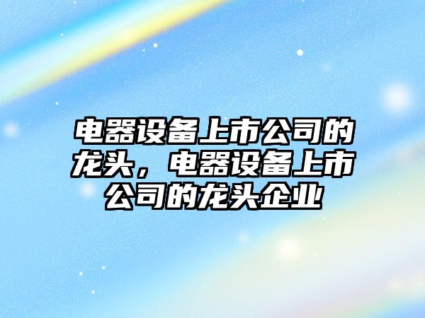 電器設備上市公司的龍頭，電器設備上市公司的龍頭企業(yè)