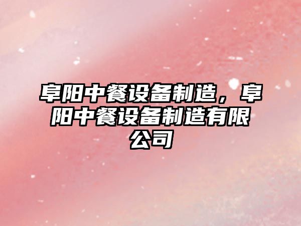 阜陽(yáng)中餐設備制造，阜陽(yáng)中餐設備制造有限公司