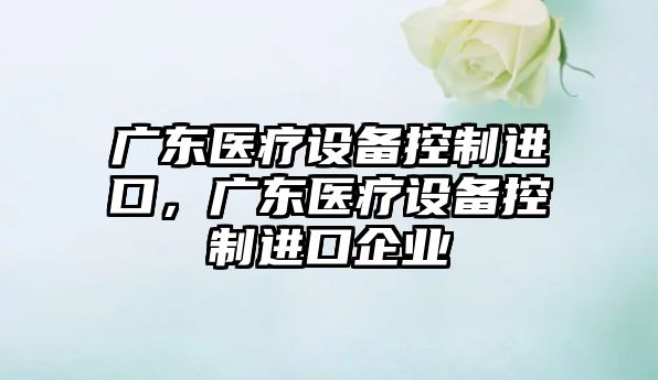 廣東醫療設備控制進(jìn)口，廣東醫療設備控制進(jìn)口企業(yè)