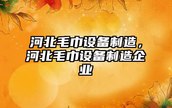 河北毛巾設備制造，河北毛巾設備制造企業(yè)