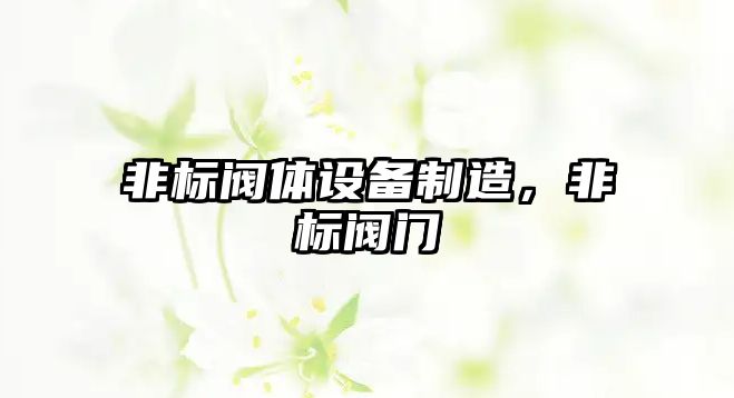 非標閥體設備制造，非標閥門(mén)