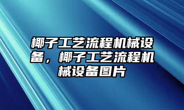 椰子工藝流程機械設備，椰子工藝流程機械設備圖片