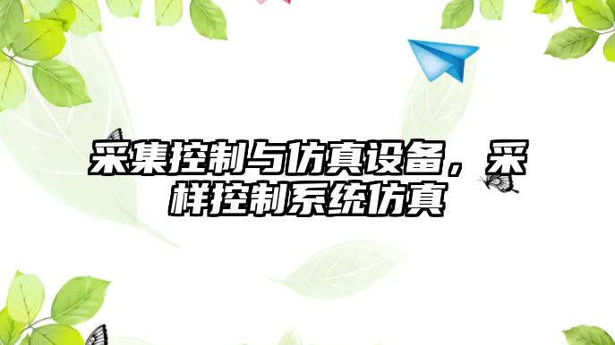 采集控制與仿真設備，采樣控制系統仿真