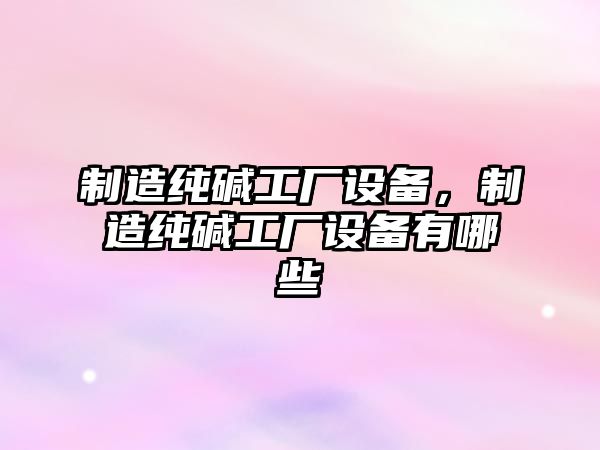 制造純堿工廠(chǎng)設備，制造純堿工廠(chǎng)設備有哪些