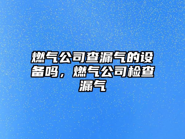 燃氣公司查漏氣的設備嗎，燃氣公司檢查漏氣
