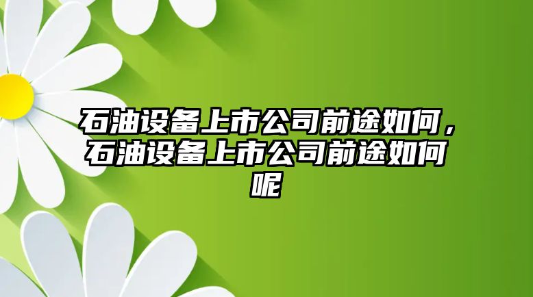 石油設備上市公司前途如何，石油設備上市公司前途如何呢