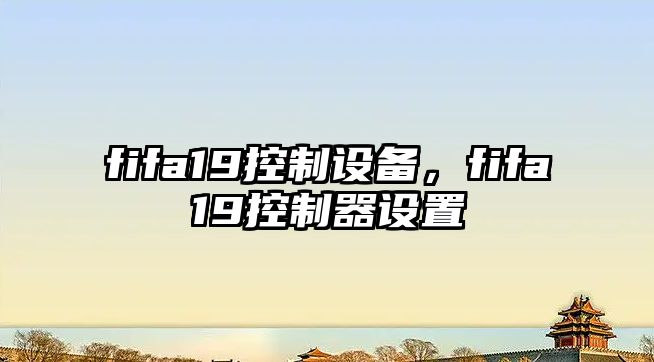 fifa19控制設備，fifa19控制器設置