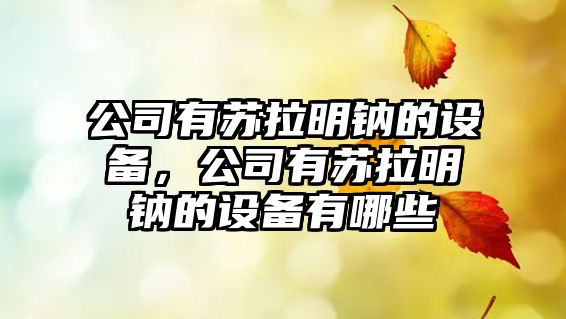 公司有蘇拉明鈉的設備，公司有蘇拉明鈉的設備有哪些