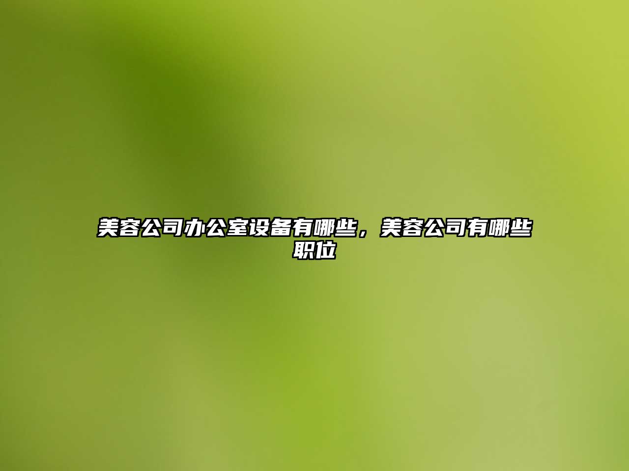 美容公司辦公室設備有哪些，美容公司有哪些職位