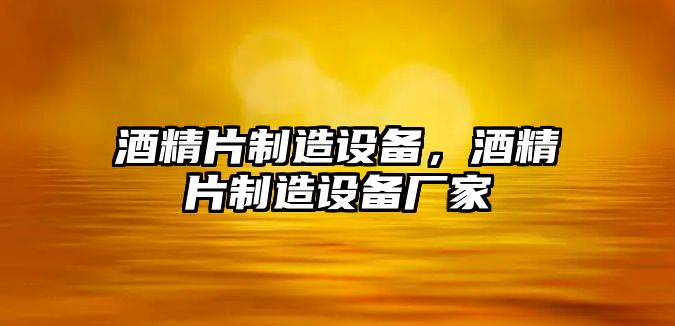 酒精片制造設備，酒精片制造設備廠(chǎng)家