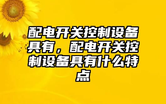 配電開(kāi)關(guān)控制設備具有，配電開(kāi)關(guān)控制設備具有什么特點(diǎn)