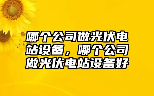 哪個(gè)公司做光伏電站設備，哪個(gè)公司做光伏電站設備好
