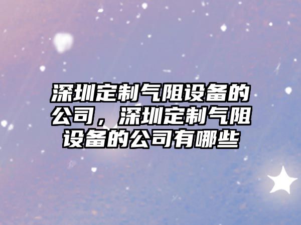 深圳定制氣阻設備的公司，深圳定制氣阻設備的公司有哪些