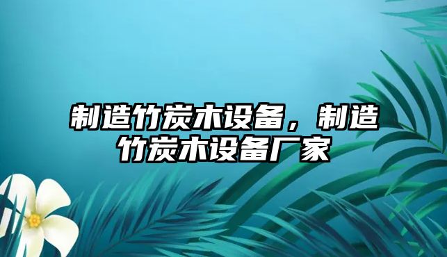 制造竹炭木設備，制造竹炭木設備廠(chǎng)家