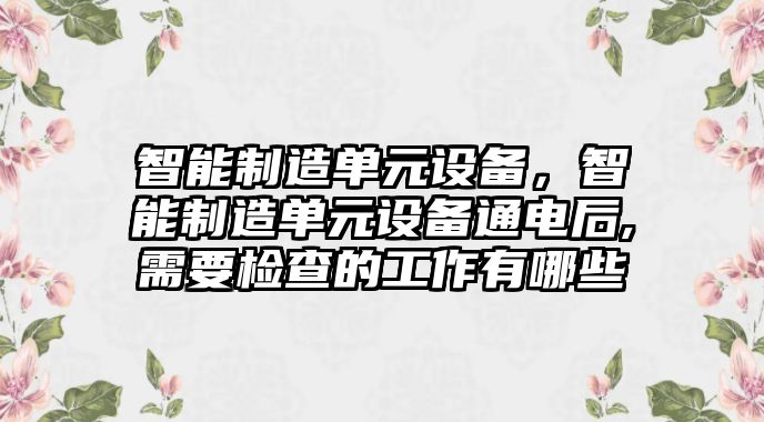 智能制造單元設備，智能制造單元設備通電后,需要檢查的工作有哪些