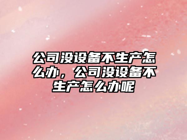 公司沒(méi)設備不生產(chǎn)怎么辦，公司沒(méi)設備不生產(chǎn)怎么辦呢