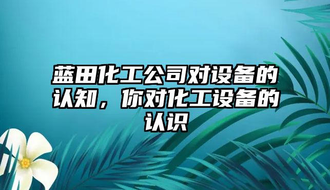 藍田化工公司對設備的認知，你對化工設備的認識