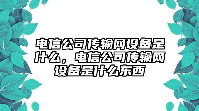 電信公司傳輸網(wǎng)設備是什么，電信公司傳輸網(wǎng)設備是什么東西