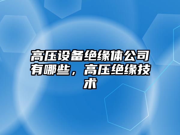 高壓設備絕緣體公司有哪些，高壓絕緣技術(shù)