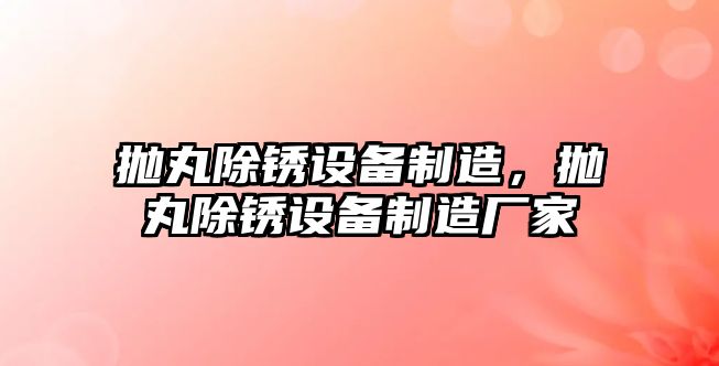 拋丸除銹設備制造，拋丸除銹設備制造廠(chǎng)家