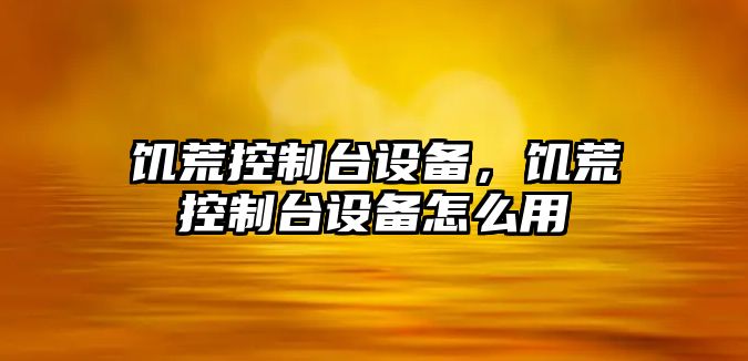饑荒控制臺設備，饑荒控制臺設備怎么用