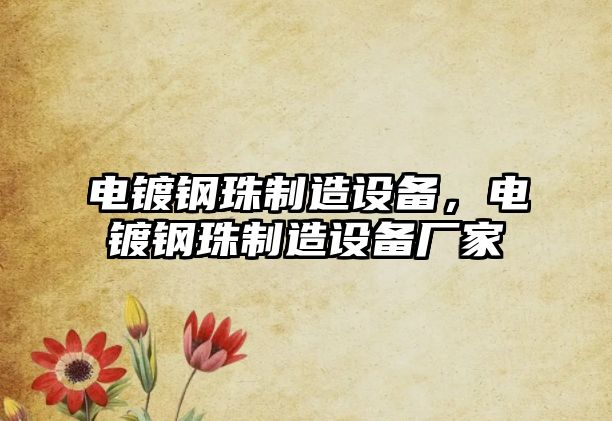 電鍍鋼珠制造設備，電鍍鋼珠制造設備廠(chǎng)家