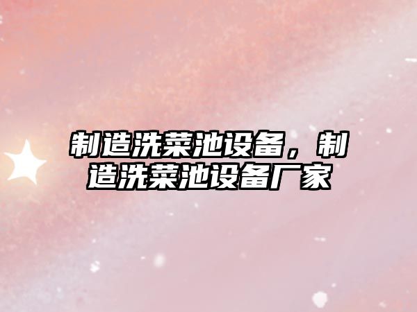 制造洗菜池設備，制造洗菜池設備廠(chǎng)家