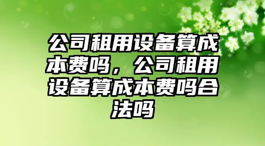 公司租用設備算成本費嗎，公司租用設備算成本費嗎合法嗎