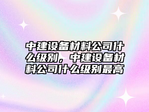 中建設備材料公司什么級別，中建設備材料公司什么級別最高