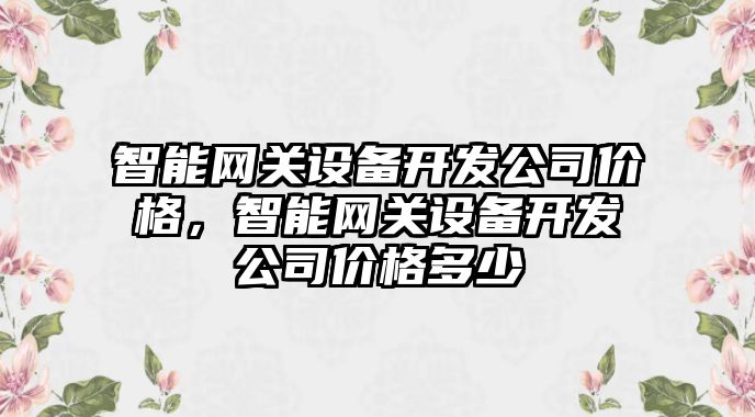 智能網(wǎng)關(guān)設備開(kāi)發(fā)公司價(jià)格，智能網(wǎng)關(guān)設備開(kāi)發(fā)公司價(jià)格多少