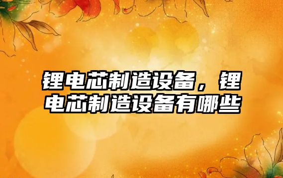 鋰電芯制造設備，鋰電芯制造設備有哪些