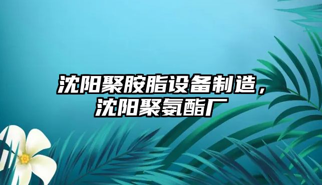 沈陽(yáng)聚胺脂設備制造，沈陽(yáng)聚氨酯廠(chǎng)