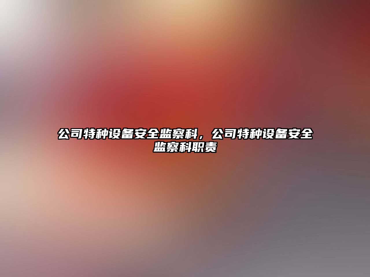 公司特種設備安全監察科，公司特種設備安全監察科職責