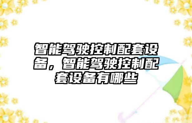 智能駕駛控制配套設備，智能駕駛控制配套設備有哪些