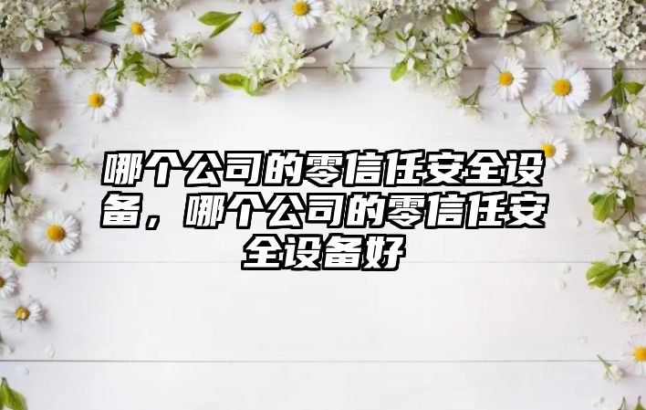 哪個(gè)公司的零信任安全設備，哪個(gè)公司的零信任安全設備好