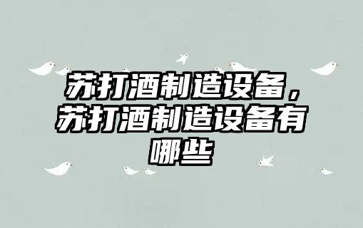 蘇打酒制造設備，蘇打酒制造設備有哪些