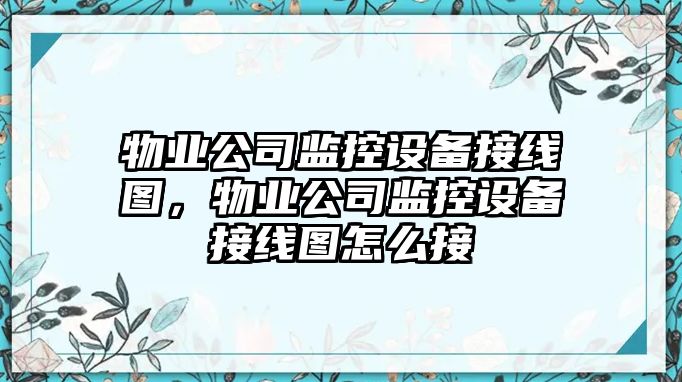 物業(yè)公司監控設備接線(xiàn)圖，物業(yè)公司監控設備接線(xiàn)圖怎么接