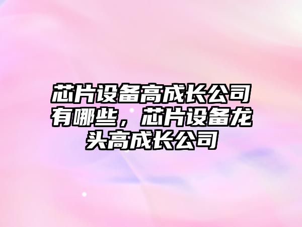 芯片設備高成長(cháng)公司有哪些，芯片設備龍頭高成長(cháng)公司