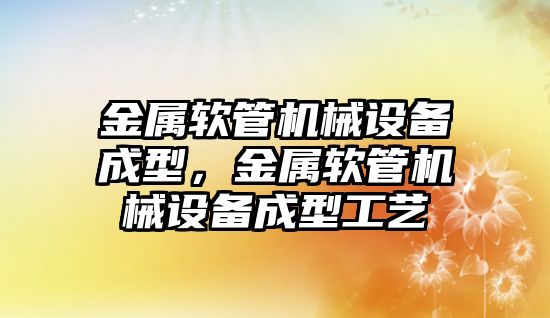 金屬軟管機械設備成型，金屬軟管機械設備成型工藝
