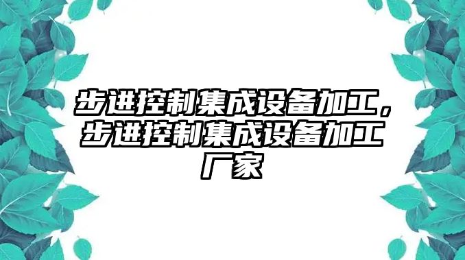 步進(jìn)控制集成設備加工，步進(jìn)控制集成設備加工廠(chǎng)家