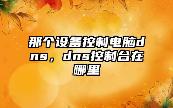 那個(gè)設備控制電腦dns，dns控制臺在哪里