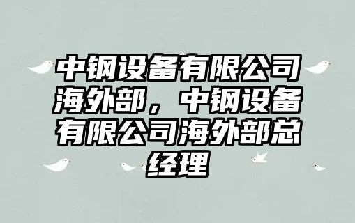 中鋼設備有限公司海外部，中鋼設備有限公司海外部總經(jīng)理