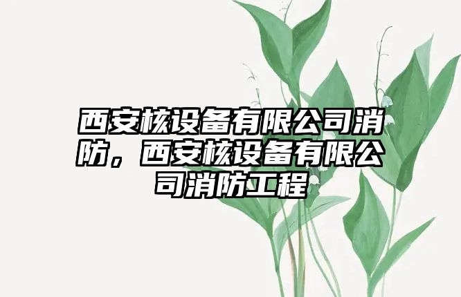 西安核設備有限公司消防，西安核設備有限公司消防工程