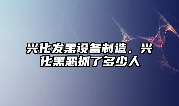 興化發(fā)黑設備制造，興化黑惡抓了多少人