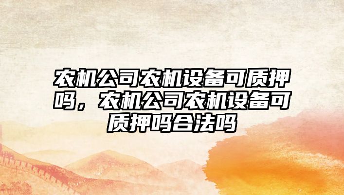 農機公司農機設備可質(zhì)押?jiǎn)幔r機公司農機設備可質(zhì)押?jiǎn)岷戏▎? class=