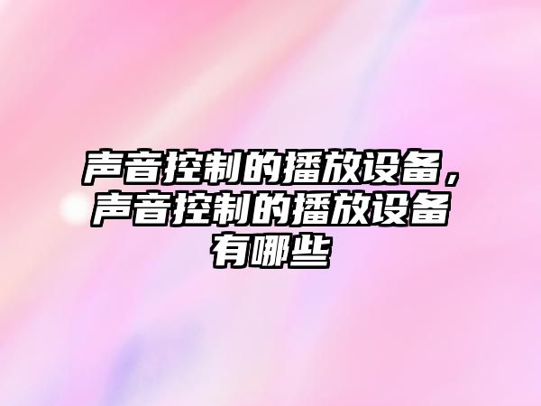 聲音控制的播放設備，聲音控制的播放設備有哪些