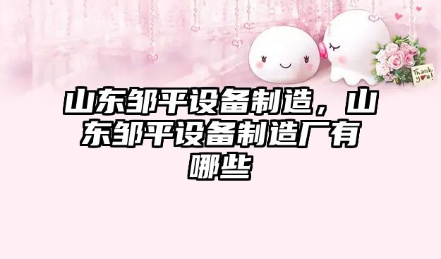 山東鄒平設備制造，山東鄒平設備制造廠(chǎng)有哪些