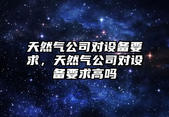天然氣公司對設備要求，天然氣公司對設備要求高嗎