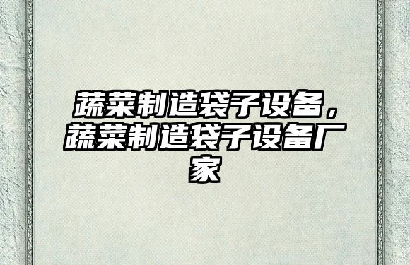蔬菜制造袋子設備，蔬菜制造袋子設備廠(chǎng)家